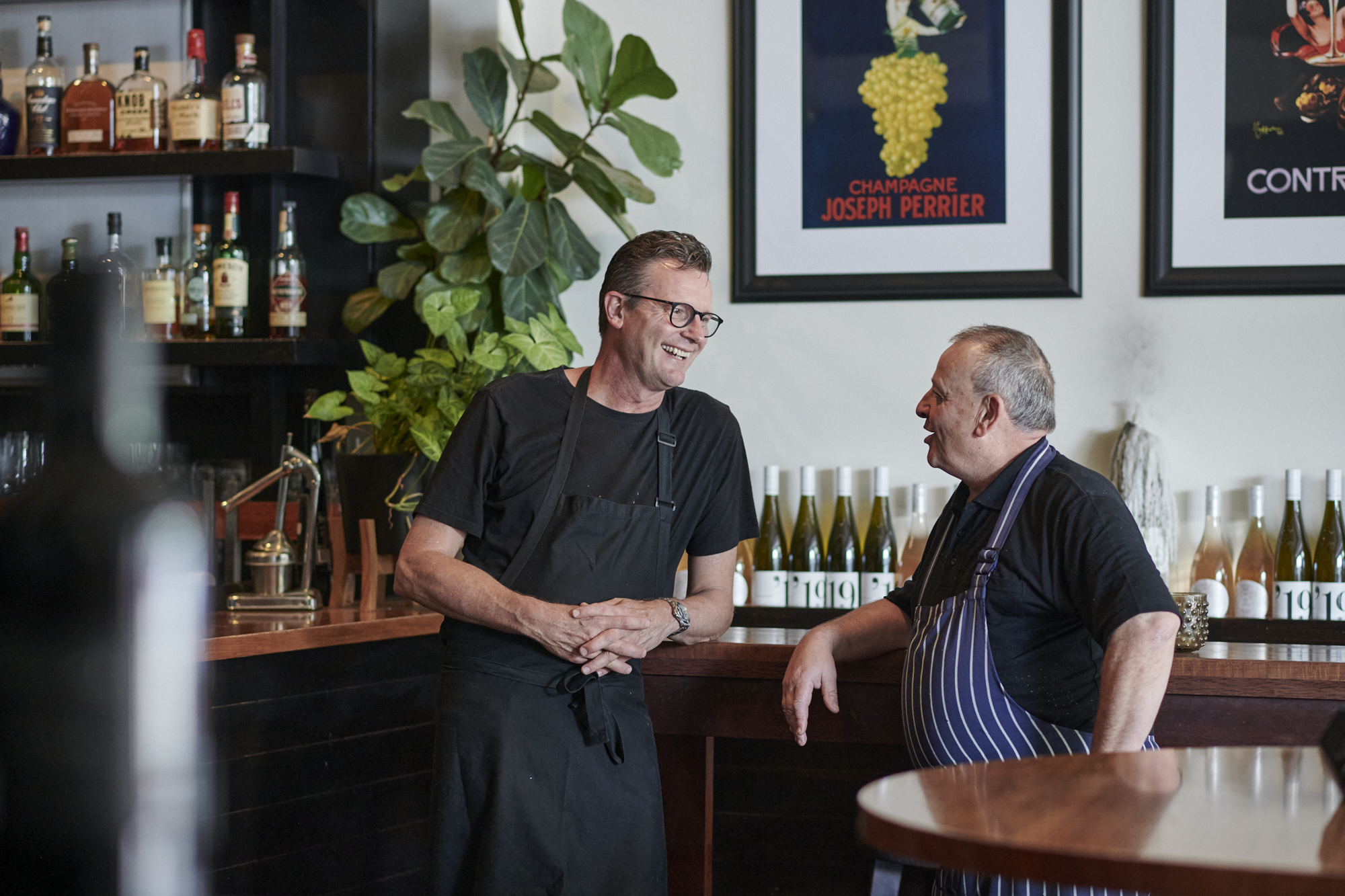 Partner, general manager and executive chef Russell Blaikie (left) and head chef Andre Mahe
